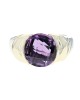 David Yurman Faceted Amethyst Ring in Silver and Gold
